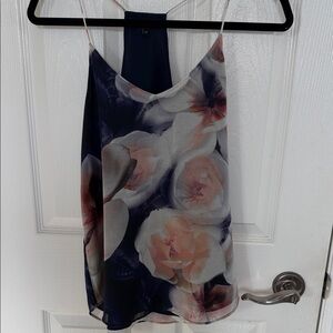 RW&CO. Navy and Pink Floral Camisole